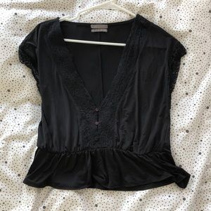 Black v neck blouse